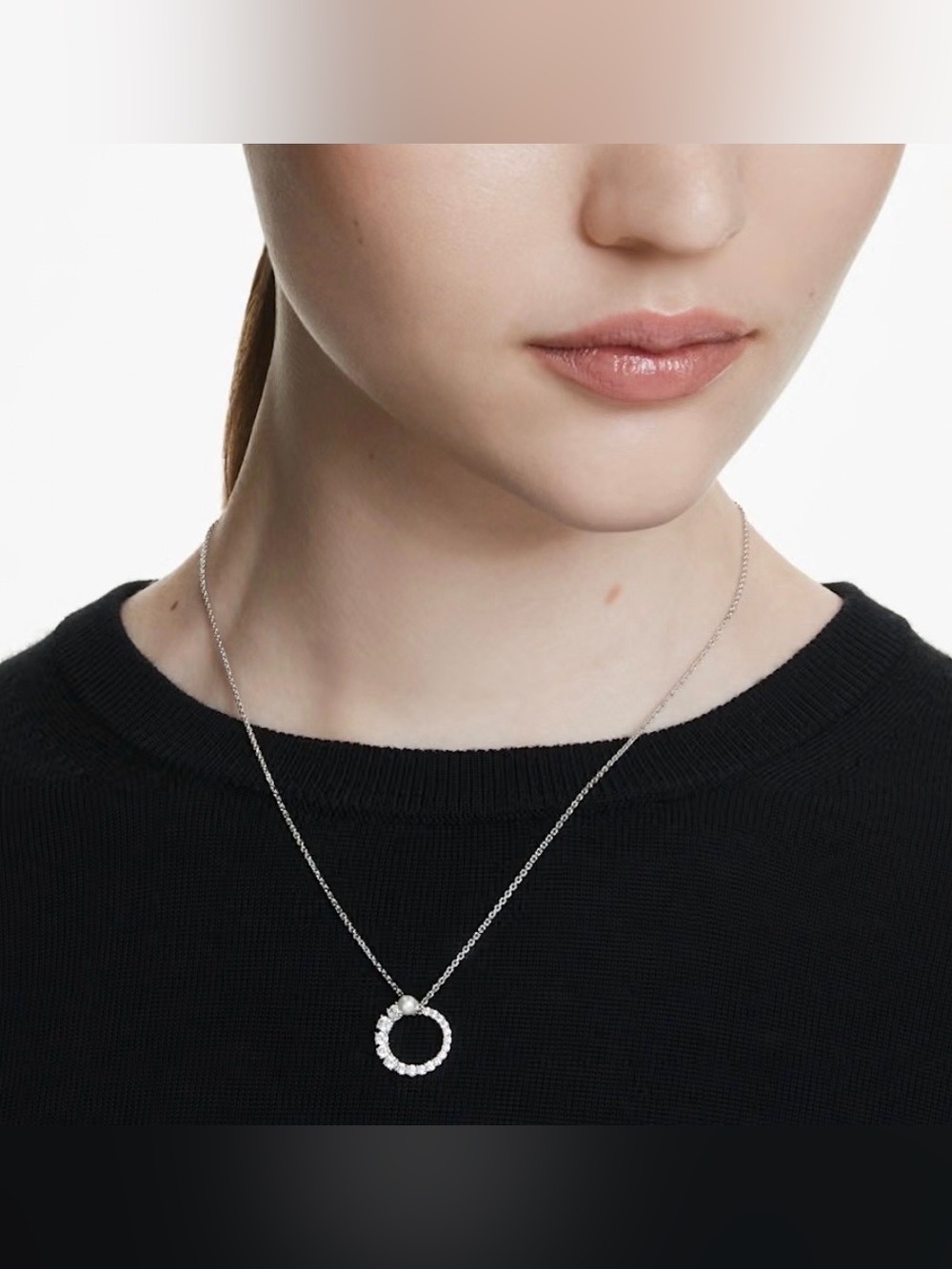 Swarovski Matrix Pendant Necklace – Rhodium Plated